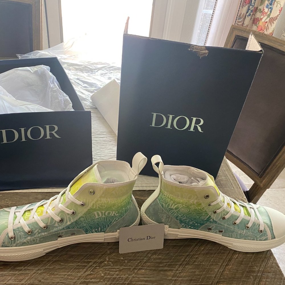 Christian dior green hightops size 45 (11.5)